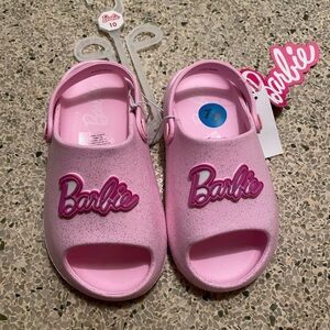 NWT toddler girl soft foam pink Barbie sandals slides size 10